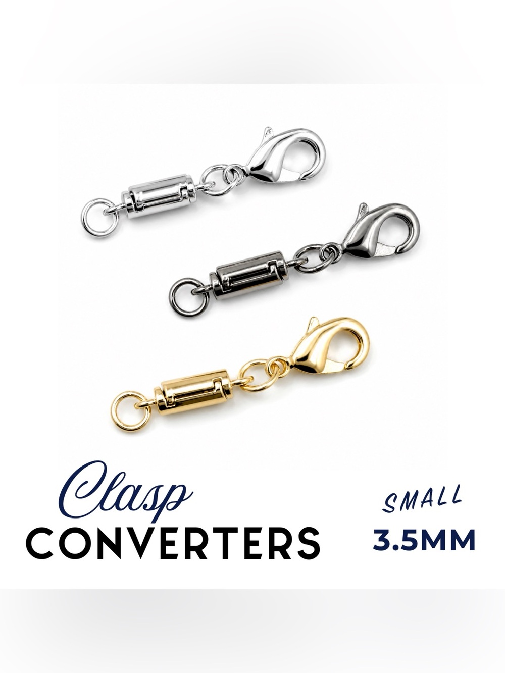 Freedom Clasp Magnetic Clasp Converters (Small 3.5mm), Easy Jewelry Clasps